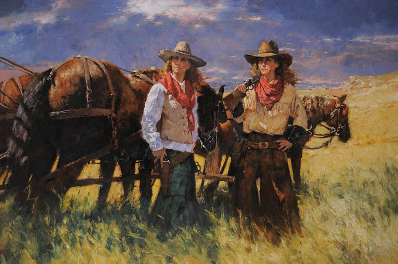 "SISTERS"" - oil on linen - 24"h x 36"w - SOLD