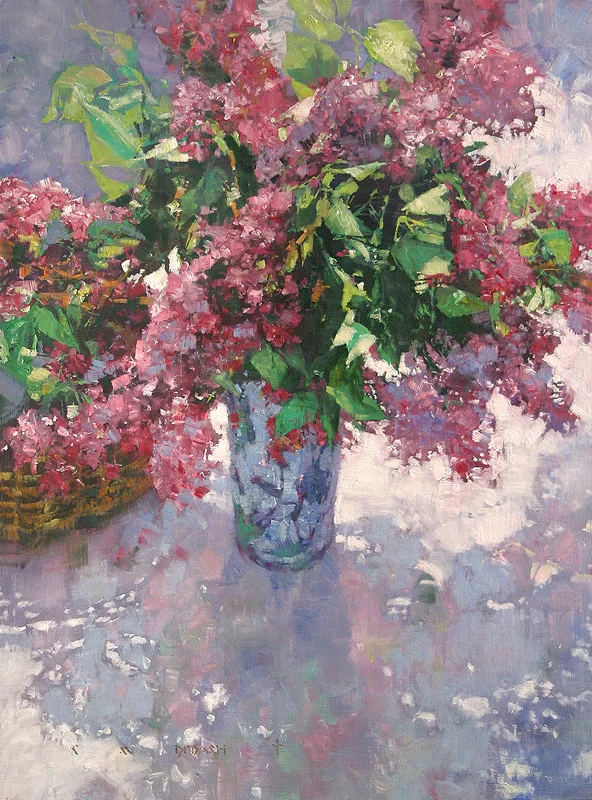 "Red Lilacs In Lavendar" - oil on linen - 24"h x 18"w - SOLD