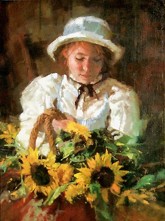 "Abigail's Flowers" - oil on linen - 24" x 18" - SOLD