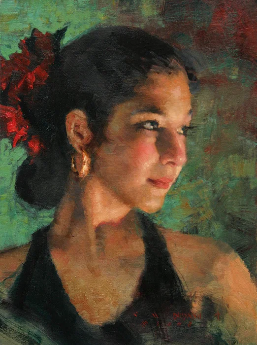    "Spanish Beauty #2"  - oil on linen - 12"h x 9"w -  SOLD   