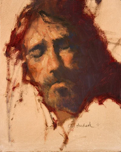"Head Of Christ - Oil Sketch" - oil on linen - 12" x 9" - SOLD