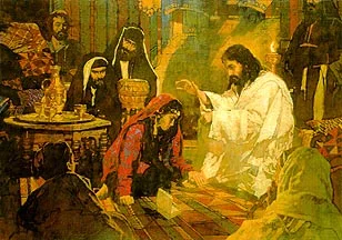 "The Anointing of Forgiveness - Jesus Of Nazareth - Passion Play" - oil on linen - 28" x 40" - SOLD