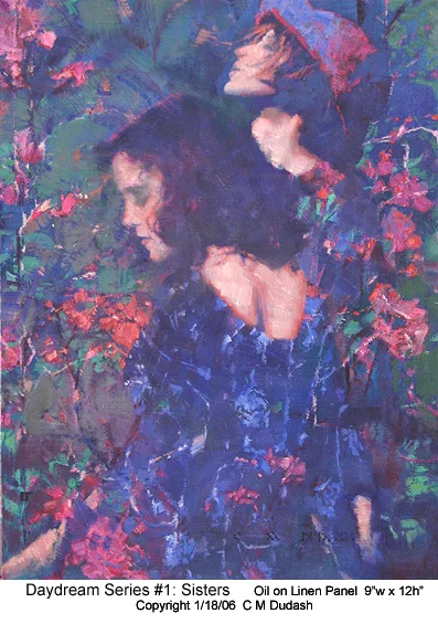 “““““SOLD””””” "Day Dream Series #1 Sisters" - oil on linen - 12" x 9"