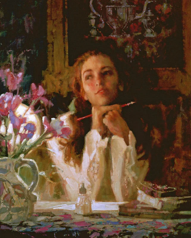 "A Letter From Ashley" - oil on linen - 32"h x 24"w - SOLD