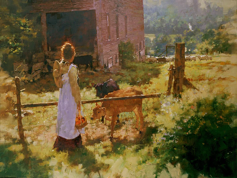 *****SOLD***** "Mireille At Von Trapps" - oil on linen - 36"h x 48"w