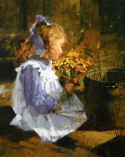 *****SOLD***** "My Yellow Daisies" - oil on linen - 16" x 20"