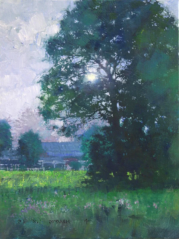 "MORETOWN EARLY MORNING" - oil on linen - 12"h x 9"w Available at Art Obsession Gallery, Tokyo, Japan
