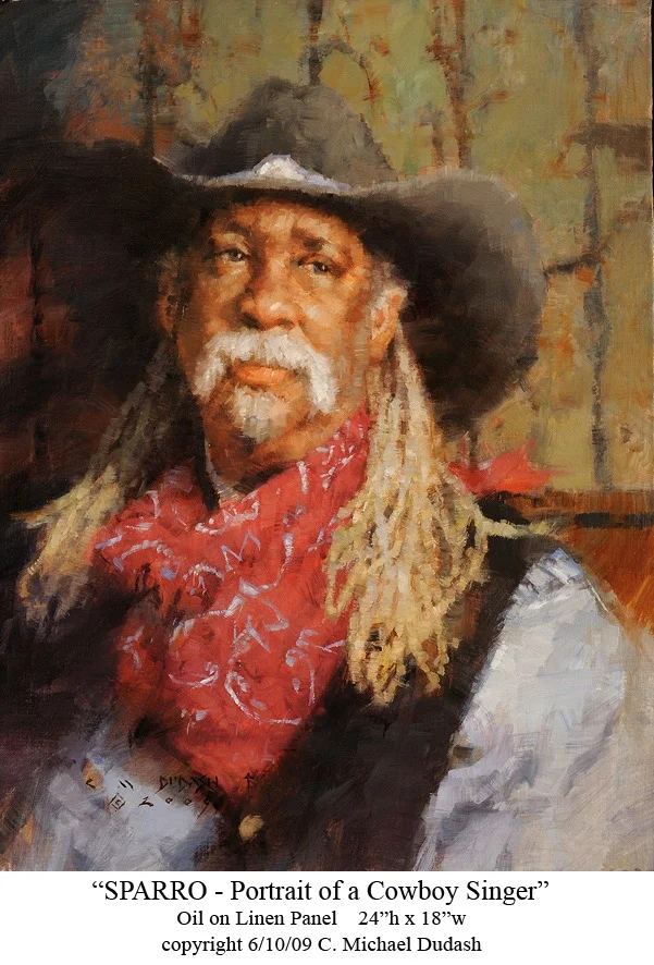 "Sparro - Portrait of a Cowboy Singer" - oil on linen - 24"h x 18"w Available at The Legacy Gallery, Scottsdale, AZ