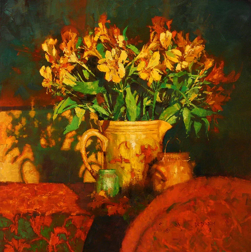 "Golden Glow" - oil on linen - 18"h x 18"w Available at Art Obsession Gallery, Tokyo, Japan