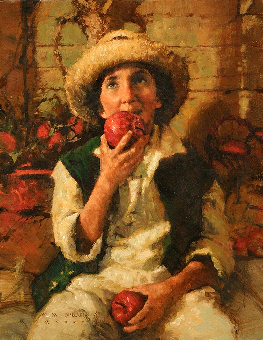 "Big Apple" - oil on linen - 14"h x 11"w Contact C M Dudash for pricing and availability
