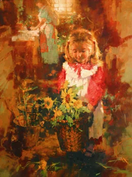 "In The Potting Shed" - oil on linen - 32"h x 24"w Contact C. Michael Dudash/Mission House Artworks for pricing and availability