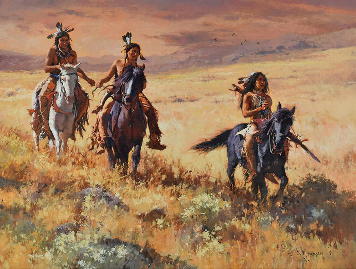 *****SOLD***** "FOREVER THEY WERE FRIENDS" - oil on linen - 38" x 50" Sold at The Briscoe Western Art Museum , "Night Of Artists" March 23-24, 2018 