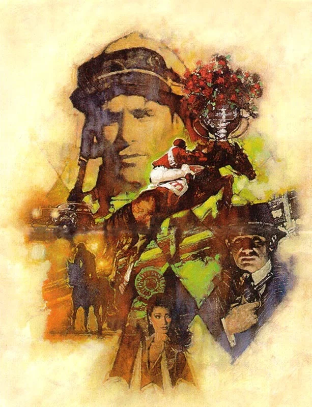    "DICK FRANCIS - AD BROCHURE COVER ART"  - oil on linen - 30"h x 15"w&nbsp; Done for the Readers Digest&nbsp; 10/29/98  AVAILABLE FOR SALE  -  Contact C M Dudash  for pricing and details  