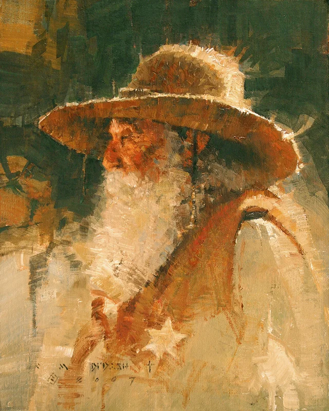 "TOO OLD TO SHERIFF" - oil on linen - 8" x 10" - SOLD