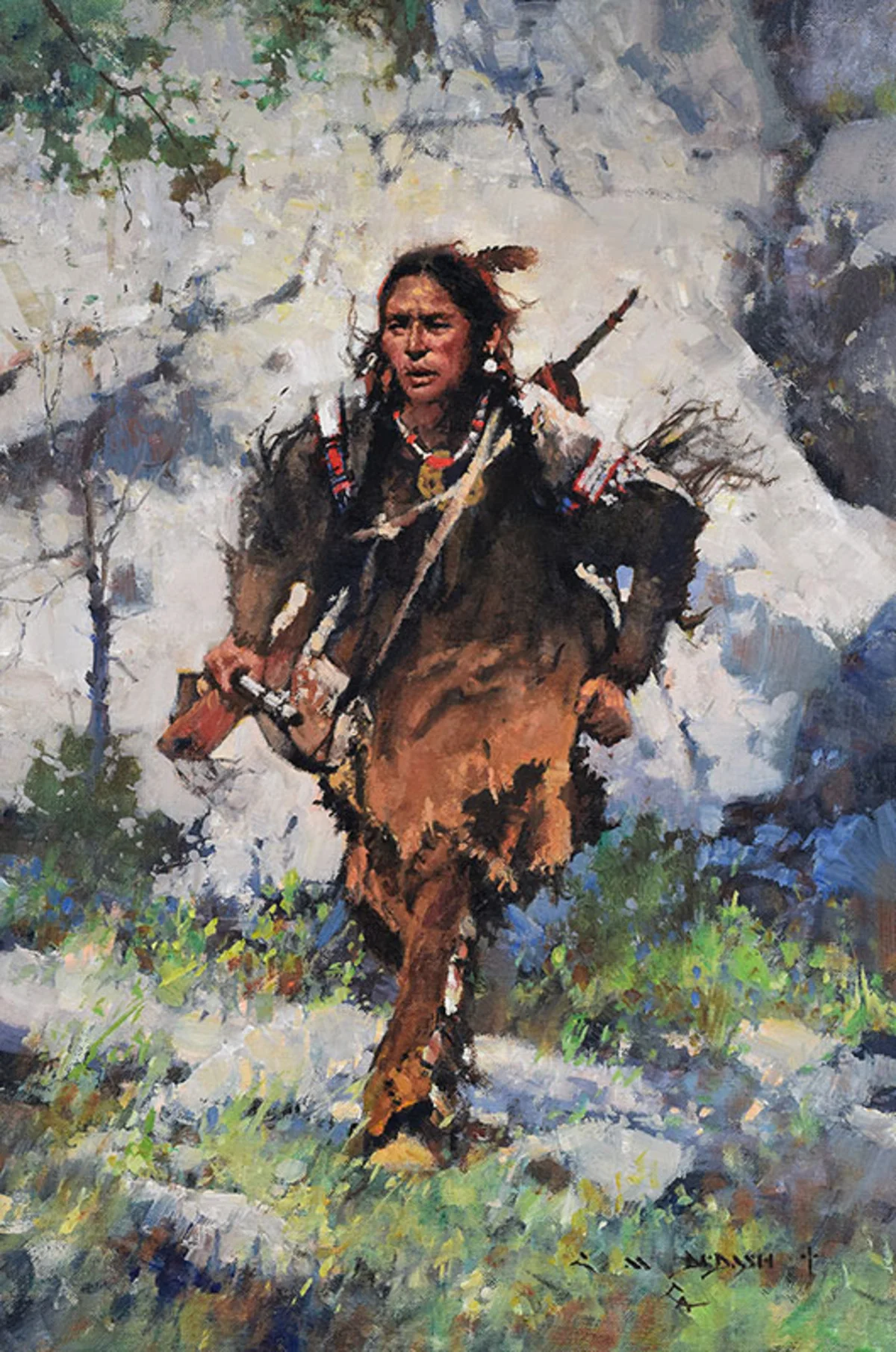 "THE MESSENGER" - oil on linen - 18" x 12" SOLD at at PRIX DE WEST , The National Cowboy & Western Heritage Museum Oklahoma City, OK June 7-9, 2018