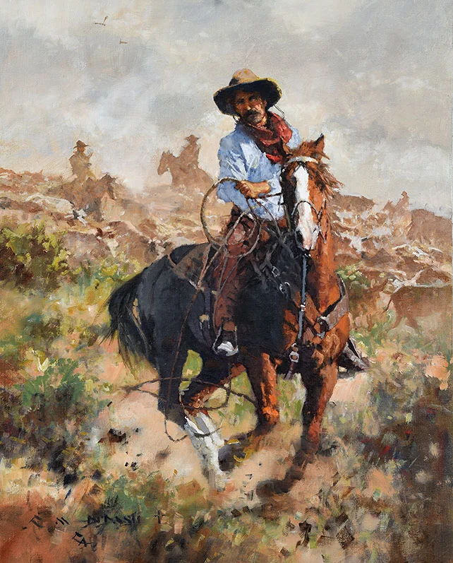 “WORKIN’ AT WHAT HE LOVED” Oil on Linen 20” x 16” SOLD
