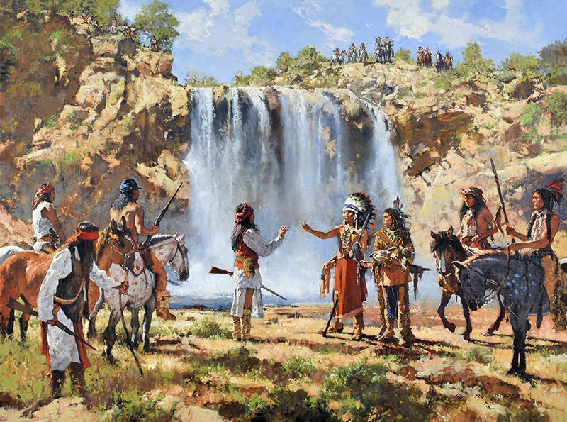 *****SOLD***** “CONFERENCE AT FALL CREEK” Oil on Linen 36” x 48”
