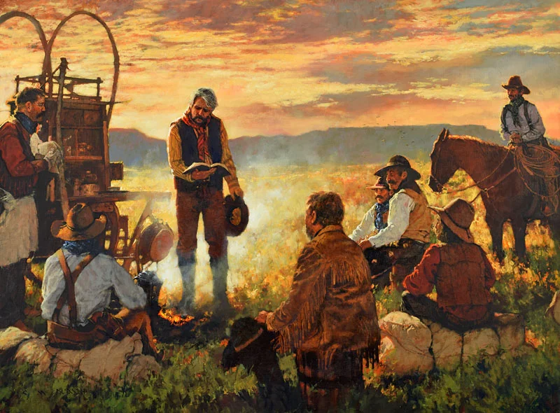*****SOLD***** “FIRST LIGHT< A GOOD WORD AND SOME DAILY BREAD” Oil on Linen 40” x 54”