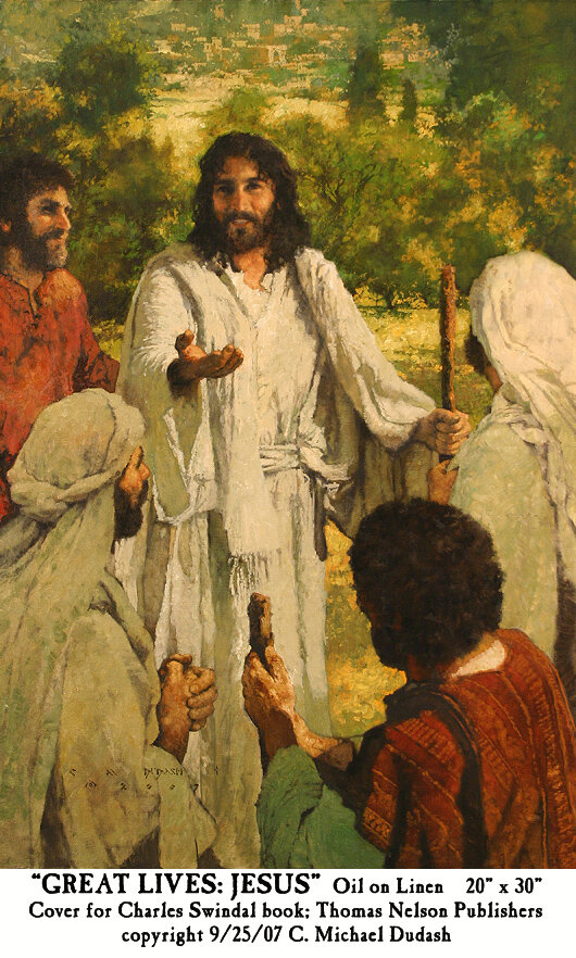 “Great Lives: Jesus” Cover art for a book by Chuck Swindal Oil on Linen 30”h x 20”w 2007