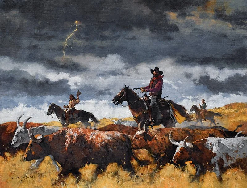  ****SOLD**** “Holdin’ The Herd”  Oil on Linen  26” x 34” SOLD at  Cowboy Artists of America Annual Show &amp; Exhibition  Nov 7-8, 2025, Fort Worth, TX 