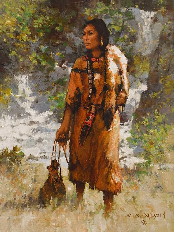  “Water Maiden”  Oil on Linen  16” x 12” Available at “Small Works Show” Dec 11, 2025  The Legacy Gallery, Scottsdale, AZ  