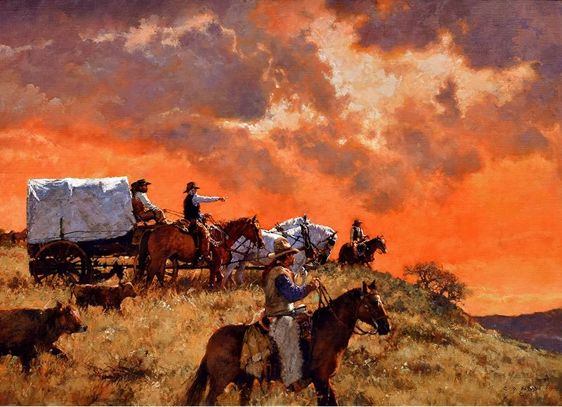  “Boys, There’s My New Spread Yonder”  36” x 50” Available the  Cowboy Artists of America Show Oct 2-3, 2026  The Legacy Building, Denver, CO 