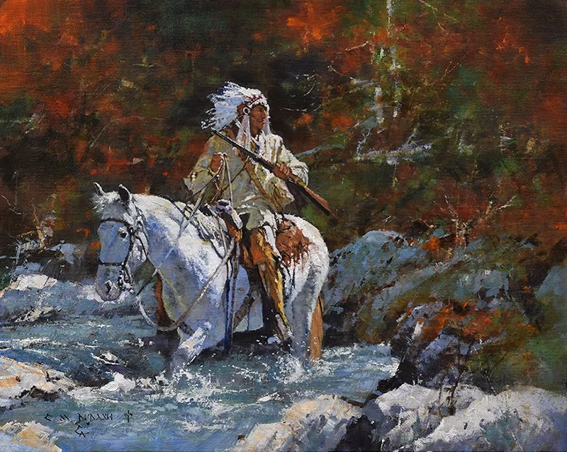  “Always Vigilant”  Oil on Linen  16”h x 20”w Available the  Cowboy Artists of America Show Oct 2-3, 2026  The Legacy Building, Denver, CO 