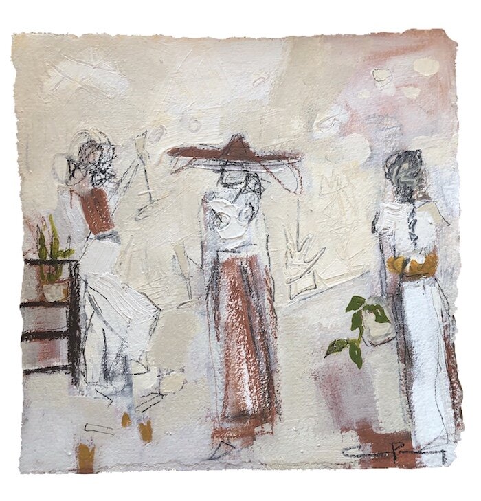 “Rayland on Repeat” 10x10” Oil, oil stick, charcoal, and acrylic on paper $200.jpeg