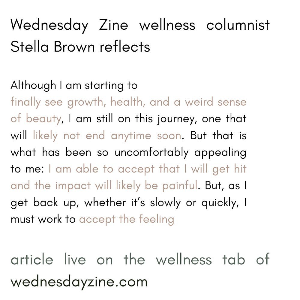 TW: reflecting on experience of sexual assault 
our incredible wellness columnist @stellaajaanee just posted a reflection on vulnerability, the ability to recover, and her personal experience with her own mental health following an instance of sexual