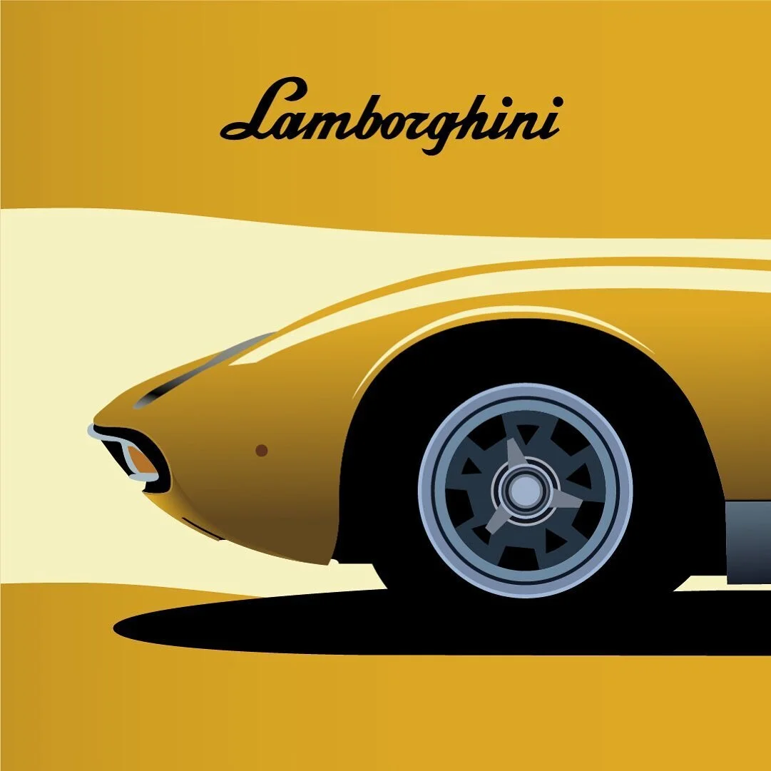 The OG mid-engine sports car - the Lamborghini Miura. #illustration #lamborghini #miura