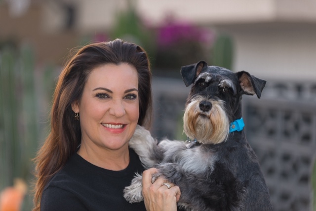 Carrie and her dog, Atticus.