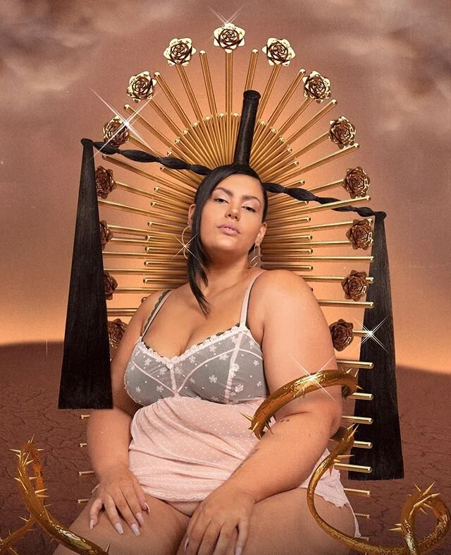 🙏🏽🌎&ldquo;EARTH&rdquo;🌎🙏🏽&bull;🔥&bull;💨&bull;💦 @carolinareyna_ #calledinthick for @ladygunn .com 
Hair + Art Direction @Stefaniannaliese #HAIRBYSTEFANIANNALIESE 
Graphic Artist: @3d.Gd
Photos : @tajfrancois 
Makeup: @JasDoylemakeup
Wardrobe: