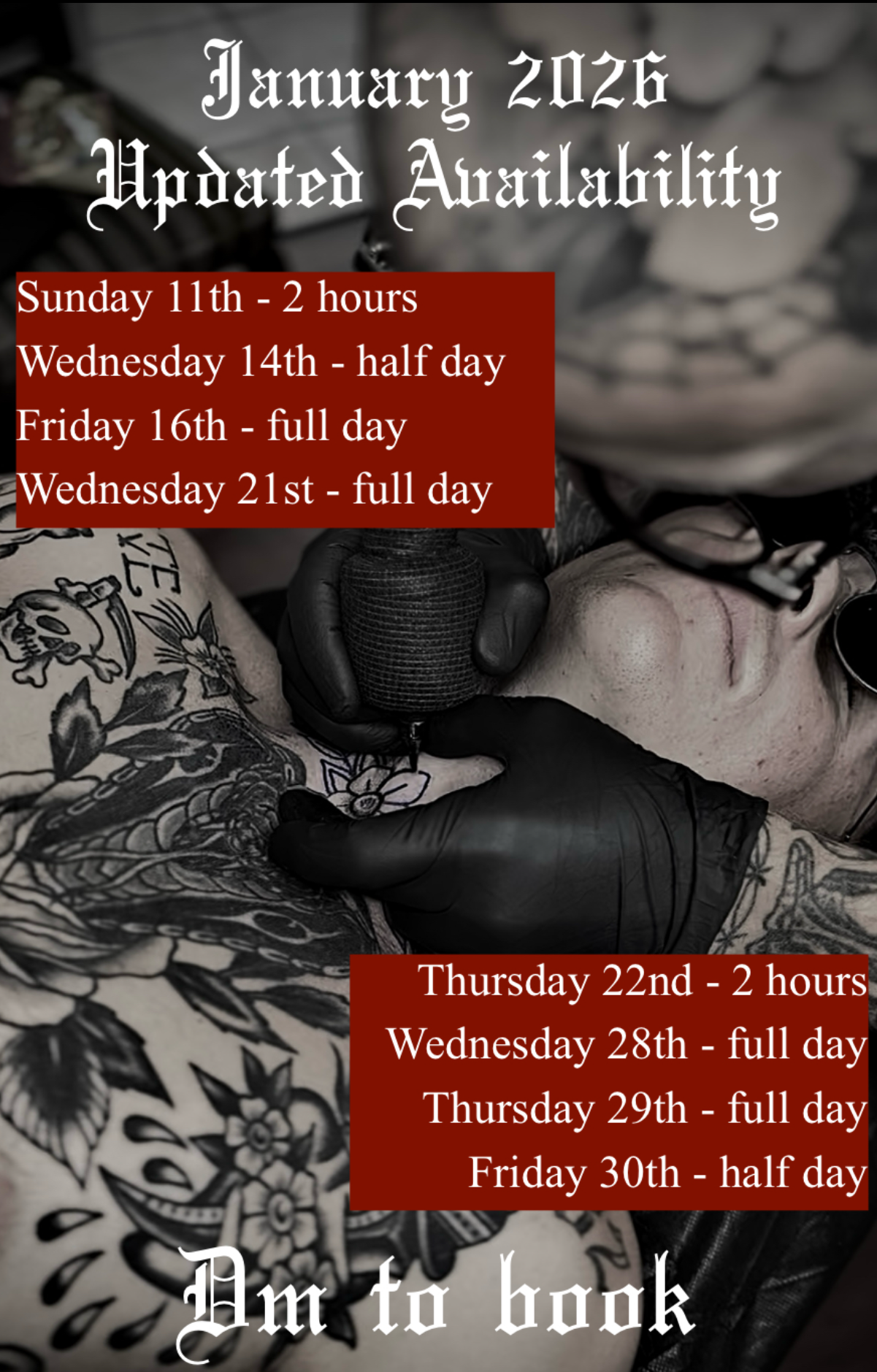 tattoo availability