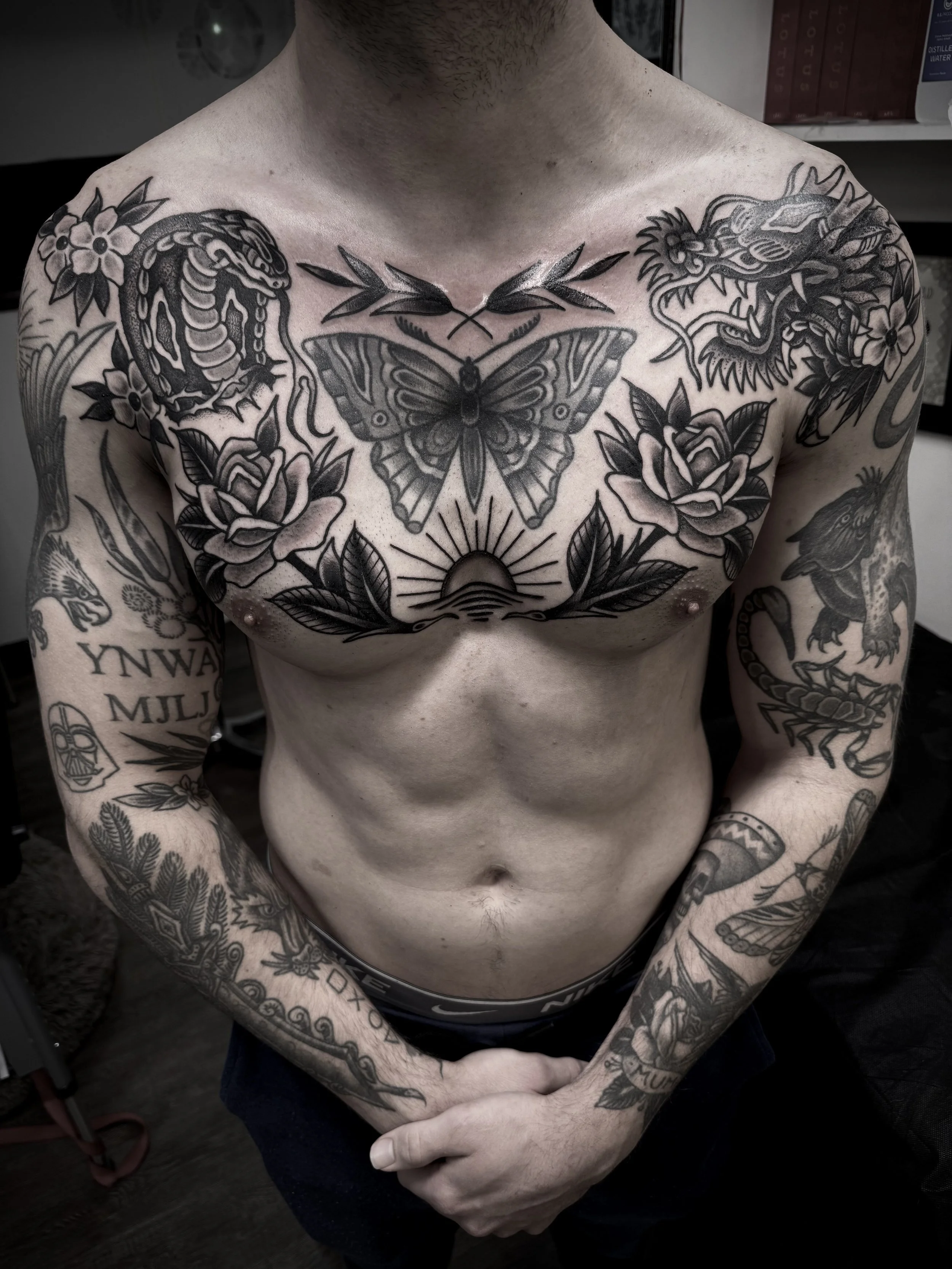 traditional butterfly tattoo chest central coat australia 