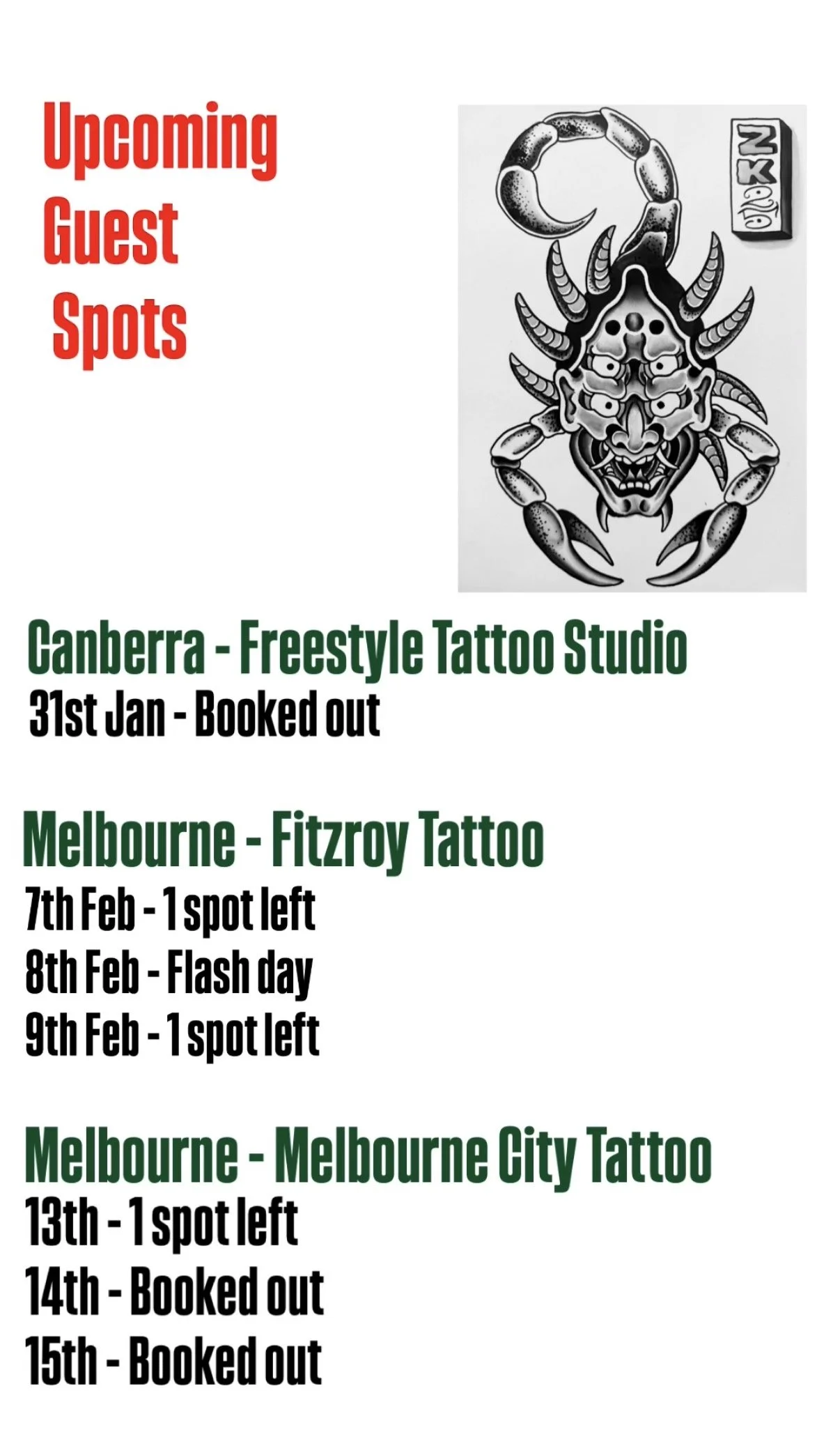 Upcoming Guest Spots! 