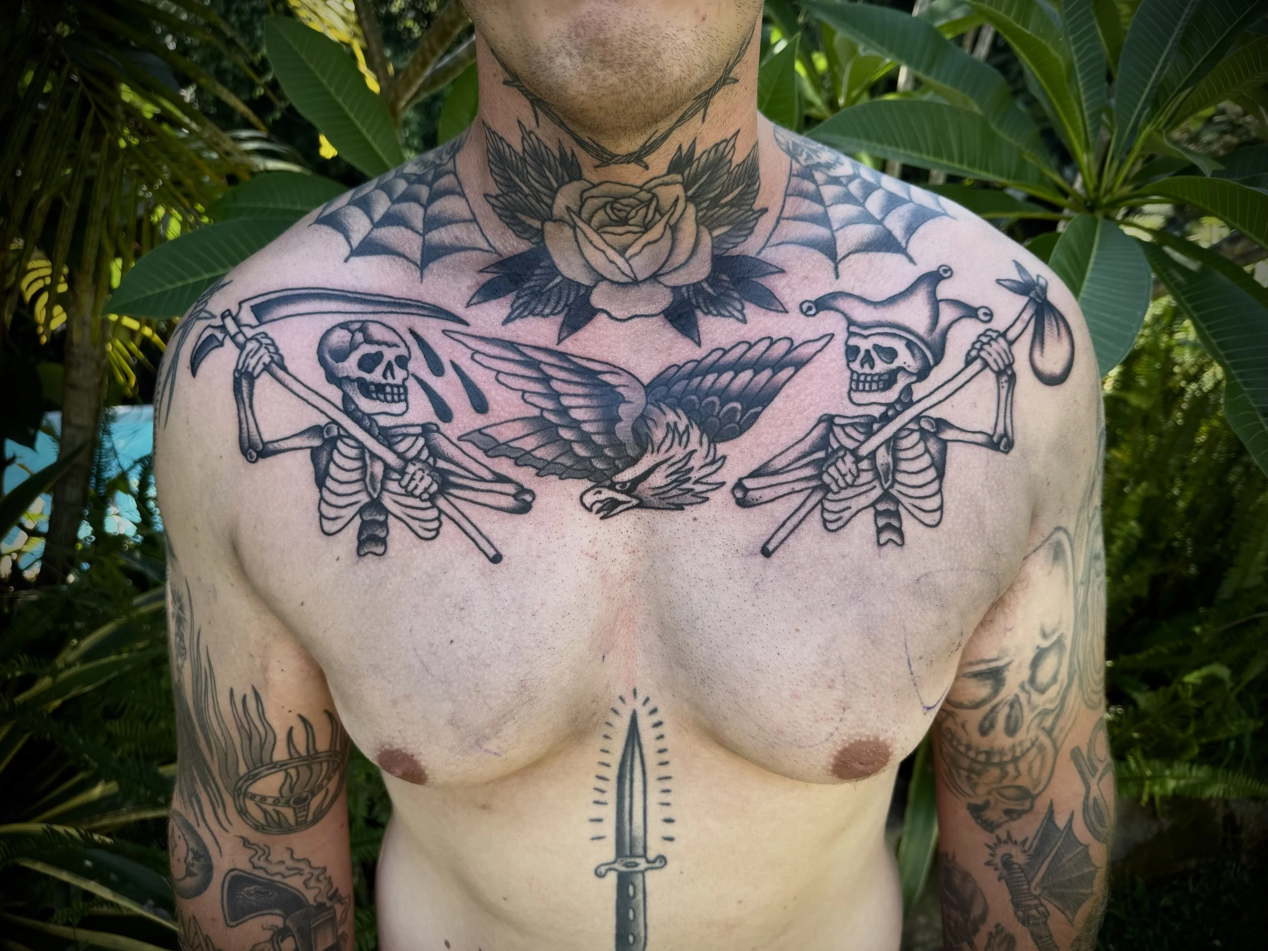 traditional eagle chest tattoo