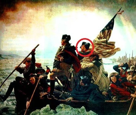 Monroe Crossing the Delaware with Washington