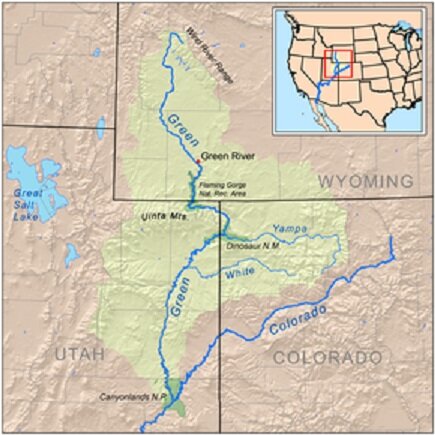 Map Showing Green and Colorado Rivers
