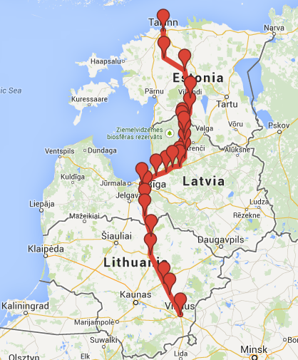 Extent of Baltic Human Chain