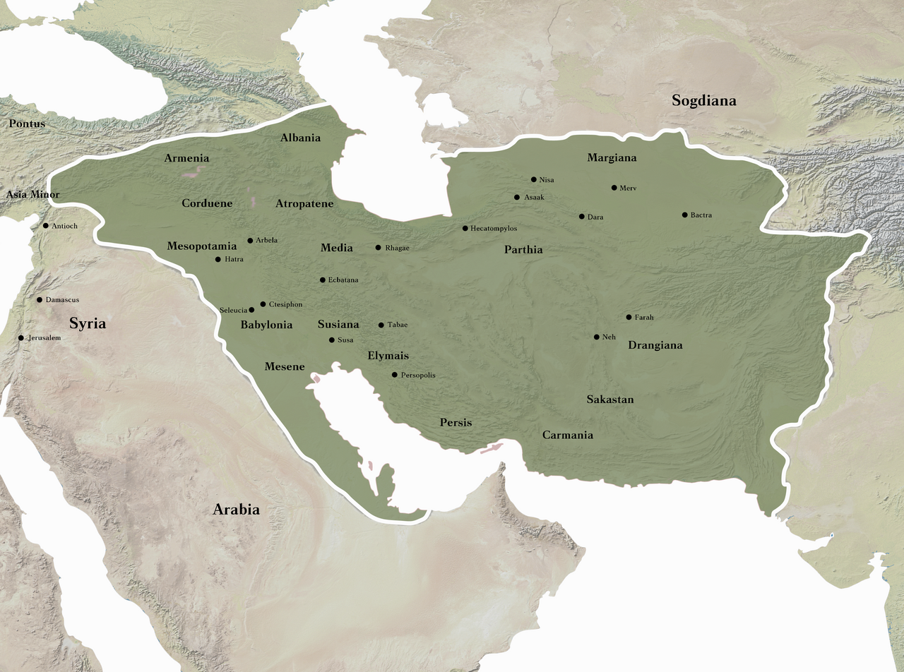 Parthian Empire at its height By Golden - CC BY-SA 4.0