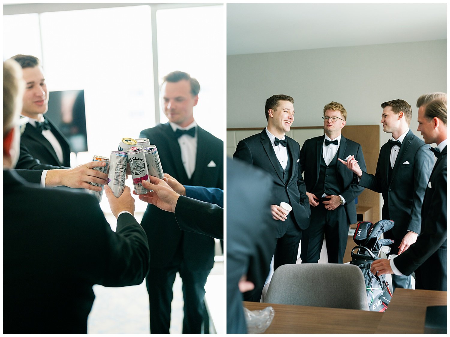 groom getting ready downtown chicago