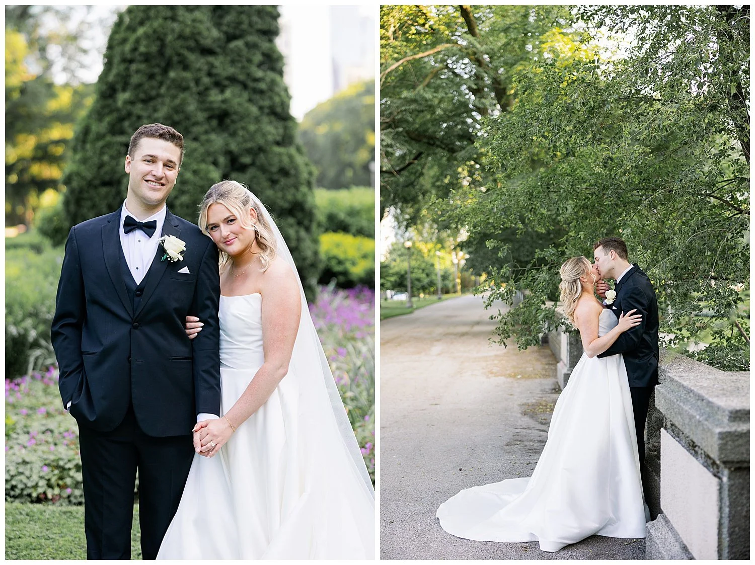 downtown chicago wedding bride and groom photo