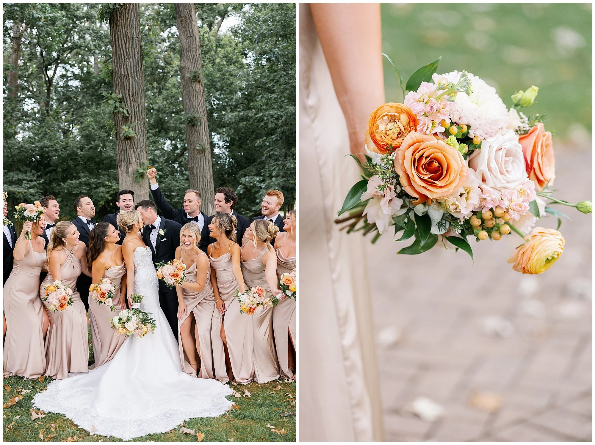  Wedding party portraits at Hyatt Lodge in Oak Brook Illinois 