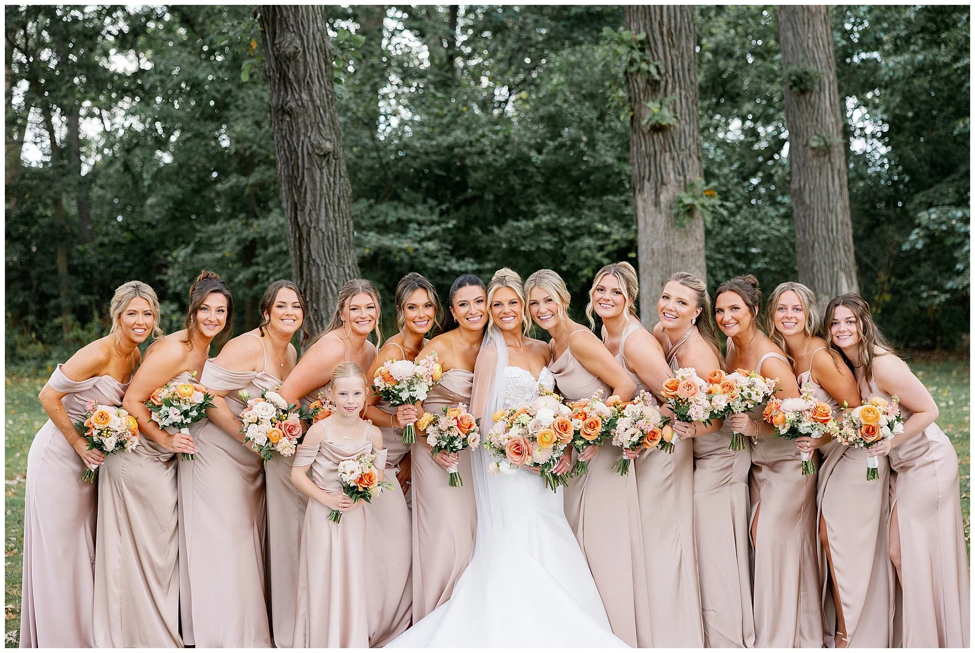  bridesmaids portraits at Hyatt Lodge in Oak Brook Illinois 