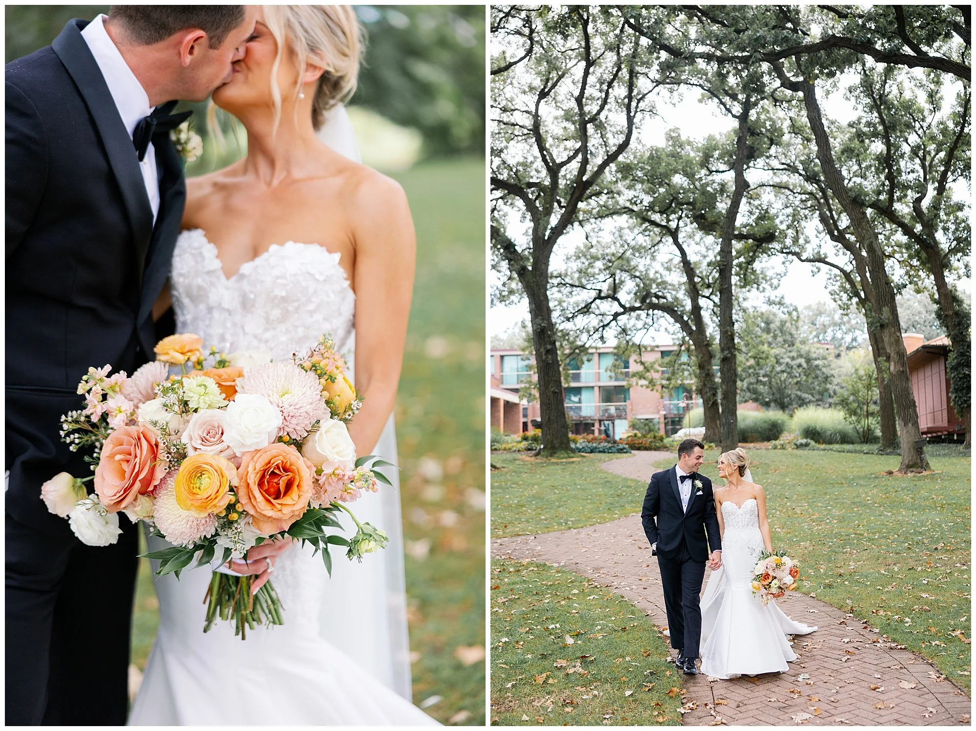  Wedding couple portraits at Hyatt Lodge in Oak Brook Illinois 