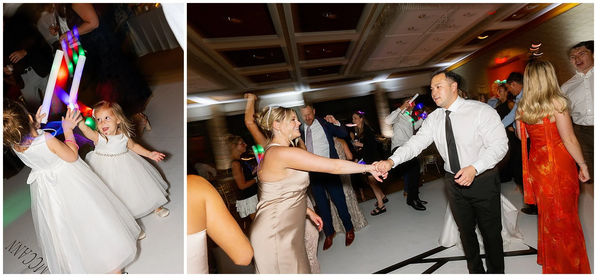  dance floor photos at Hyatt Lodge wedding reception Chicago suburbs 