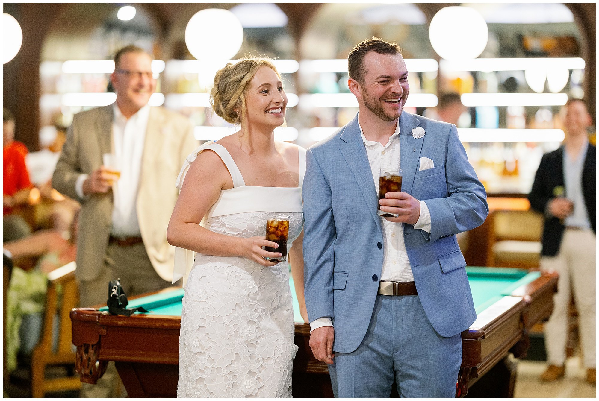  bride and groom listening to toasts at valentin imperial resort in riviera maya 
