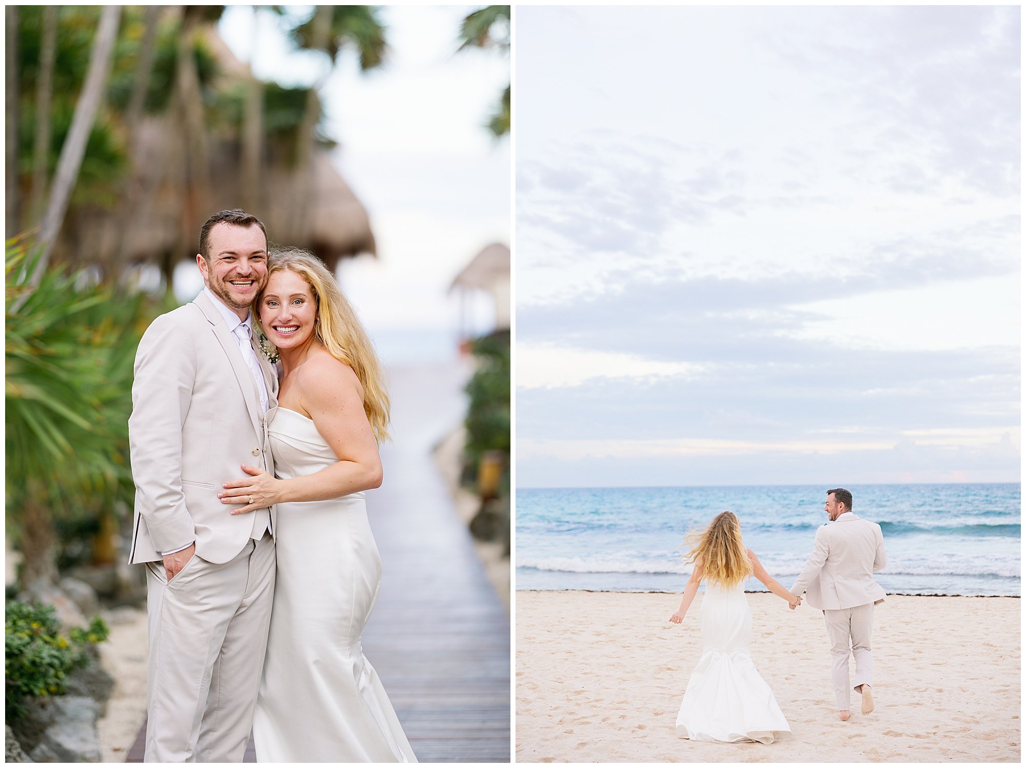  bride and groom portraits on the beach at valentin imperial resort in riviera maya 