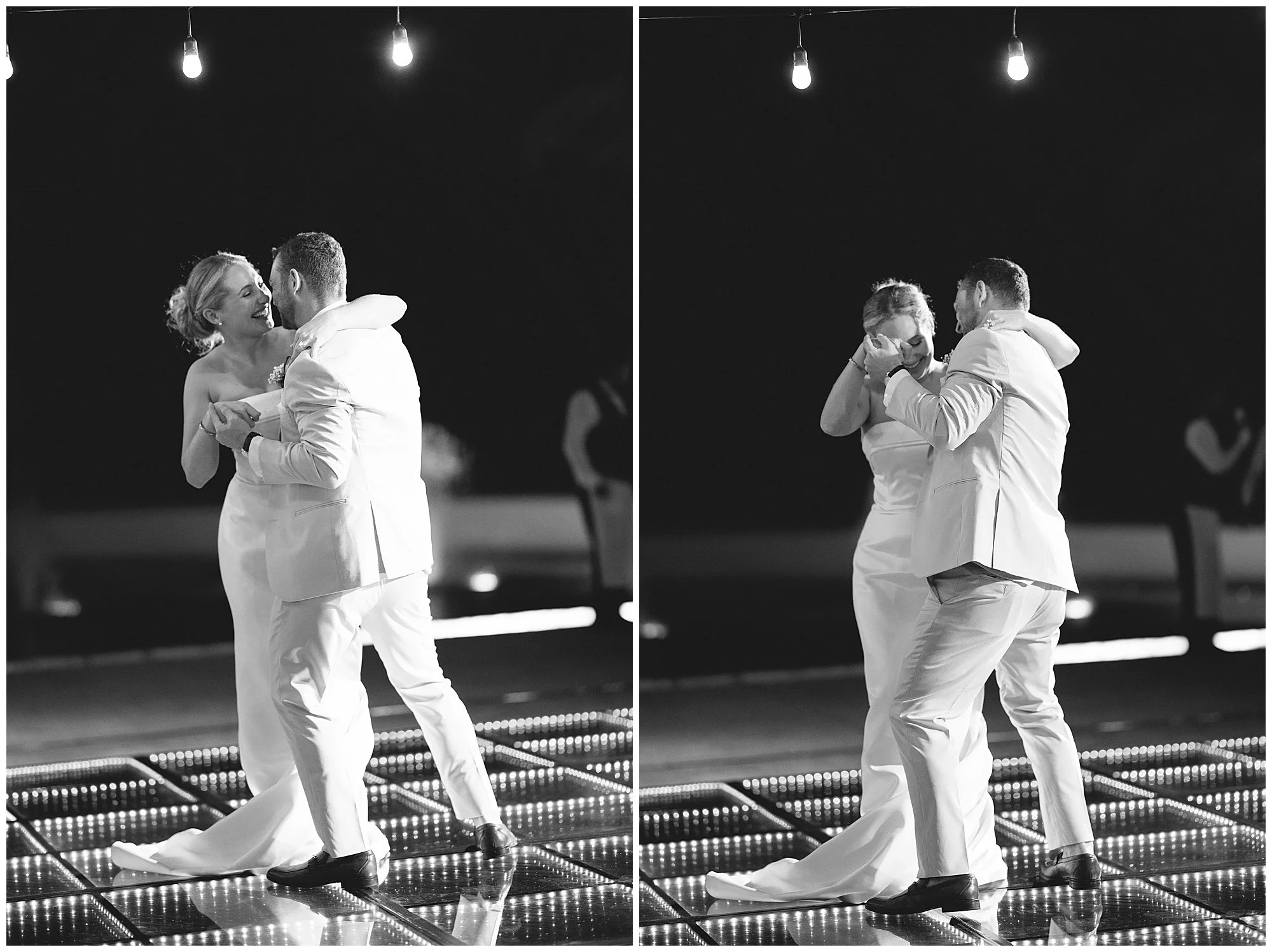  bride and groom on dance floor at valentin imperial resort in riviera maya 