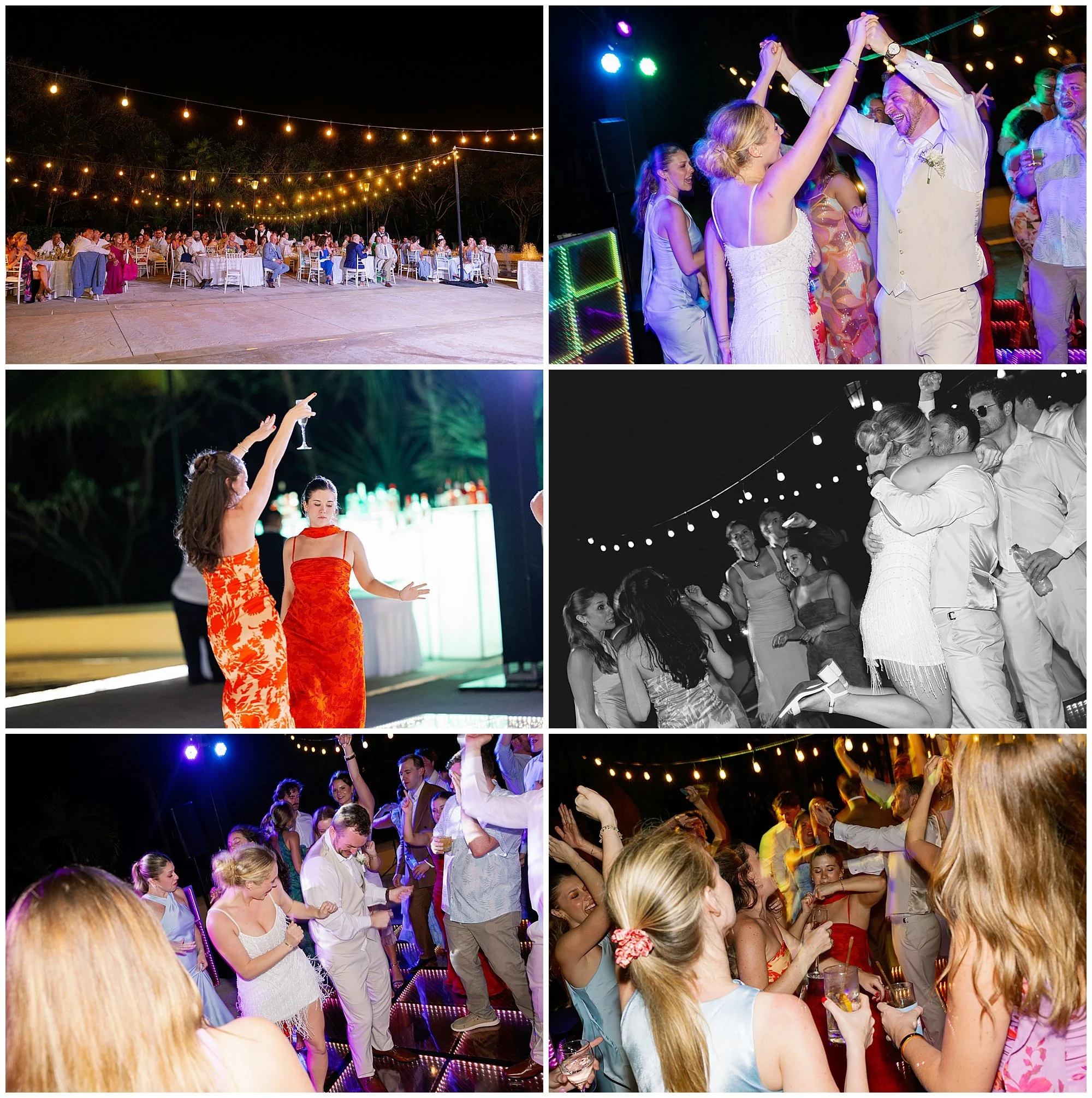  people dancing at reception at valentin imperial resort in riviera maya 